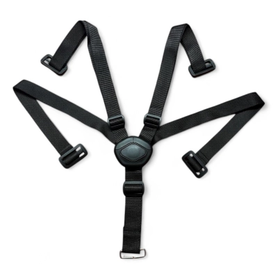 Szelki CZARNE do spacerówki Tako, JUNAMA, pasy do wózka, klamra romb, 5-pkt